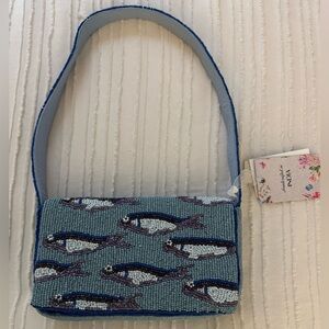 Viral Sardine / Fish Beaded Bag, Made In India, NWT